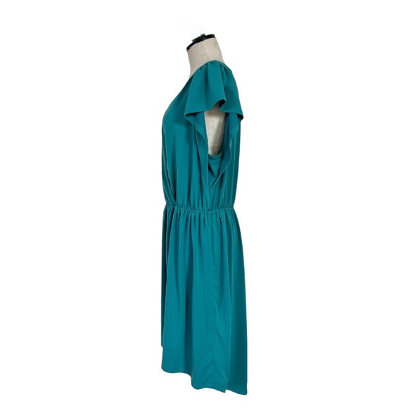 Ava & Viv Laguna Teal Faux Wrap Hi Lo Dress Knit Elastic Waist Size 1X - Picture 5 of 15